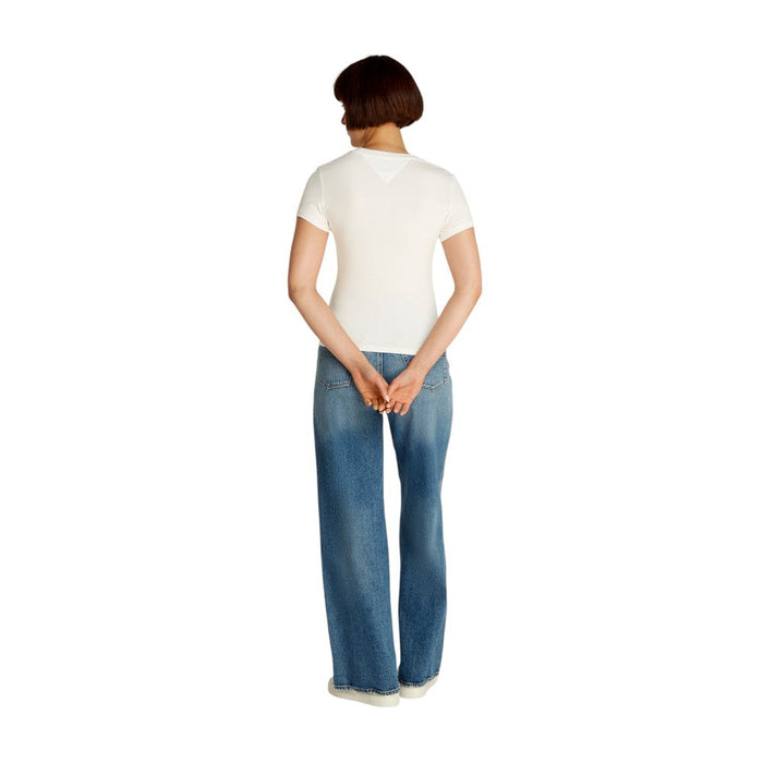 Tommy Hilfiger Jeans Cream Cotton Tops & T-Shirt
