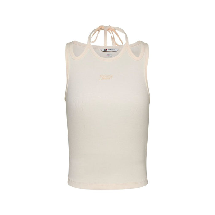 Tommy Hilfiger Jeans White Cotton Rigenerato Tops & T-Shirt