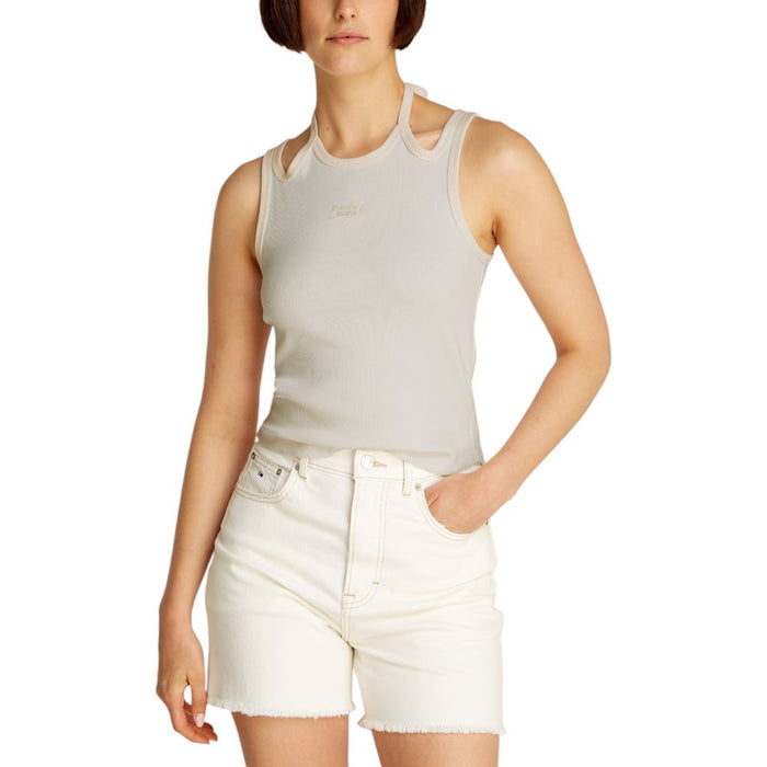 Tommy Hilfiger Jeans White Cotton Rigenerato Tops & T-Shirt