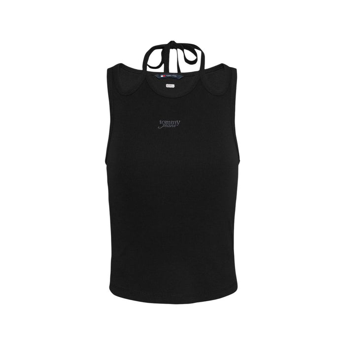 Tommy Hilfiger Jeans Black Cotton Rigenerato Tops & T-Shirt