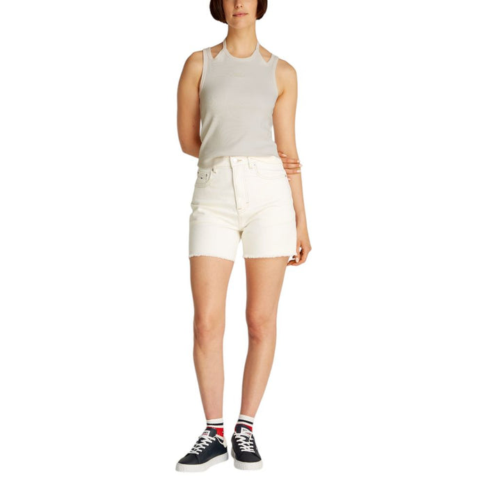 Tommy Hilfiger Jeans White Cotton Rigenerato Tops & T-Shirt