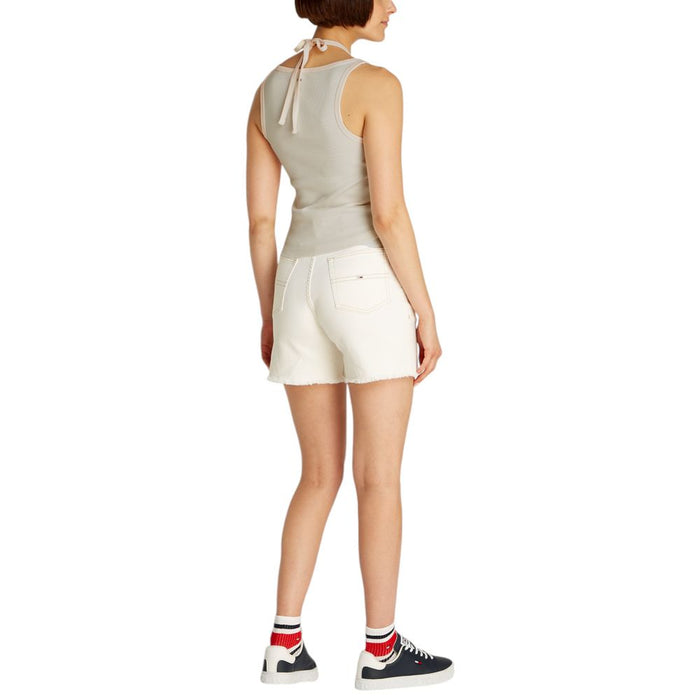 Tommy Hilfiger Jeans White Cotton Rigenerato Tops & T-Shirt