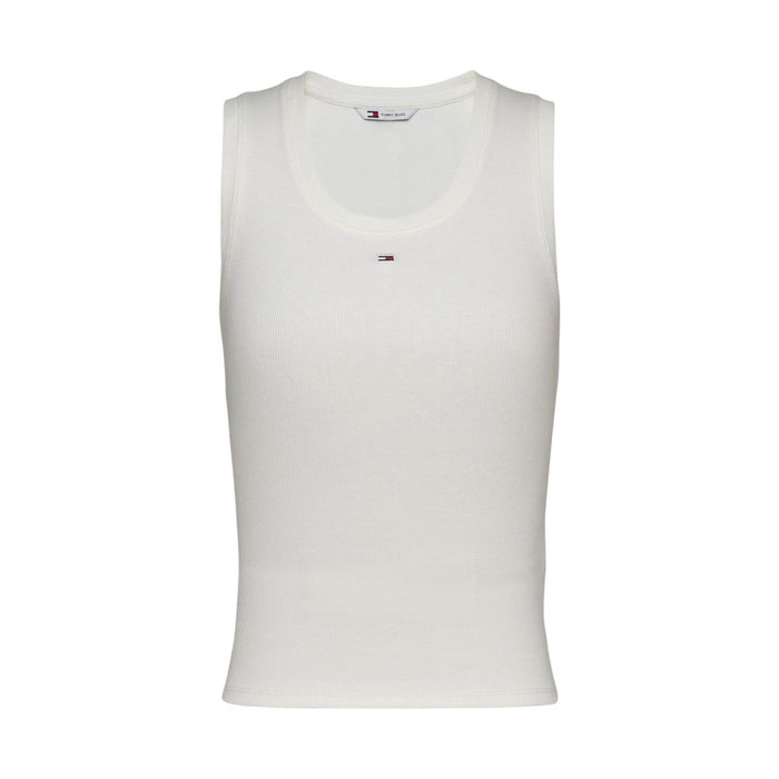 Tommy Hilfiger Jeans Cream Cotton Tops & T-Shirt