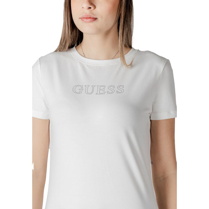 Guess Active White Cotton Tops & T-Shirt