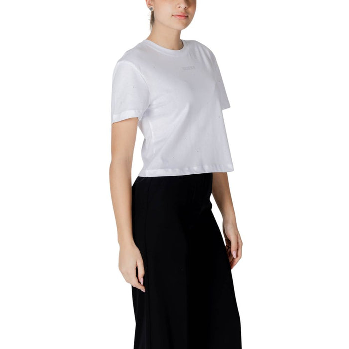 Guess Active White Cotton Tops & T-Shirt