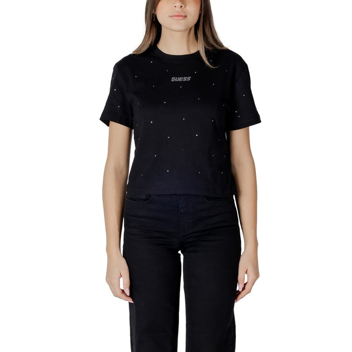 Guess Active Black Cotton Tops & T-Shirt