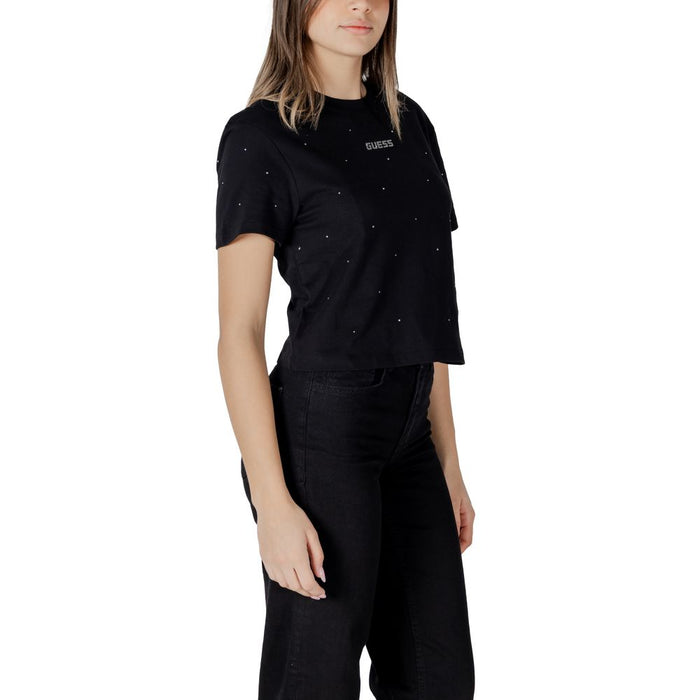 Guess Active Black Cotton Tops & T-Shirt