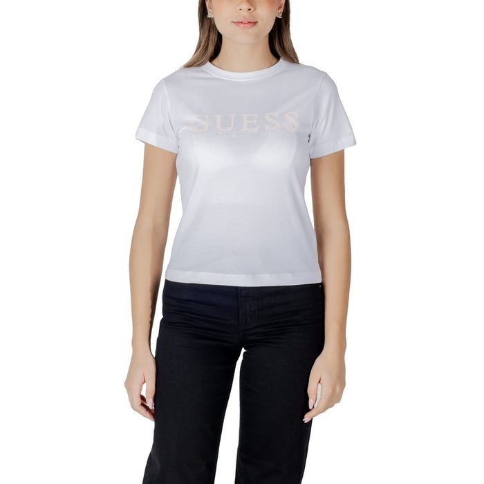 Guess Active White Cotton Tops & T-Shirt
