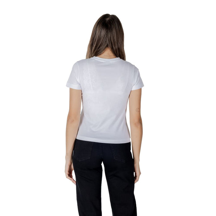 Guess Active White Cotton Tops & T-Shirt