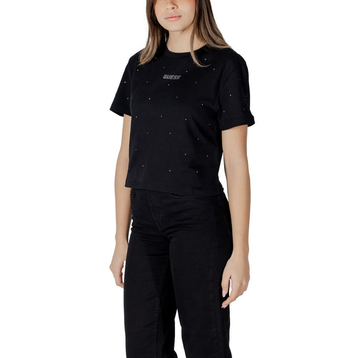 Guess Active Black Cotton Tops & T-Shirt