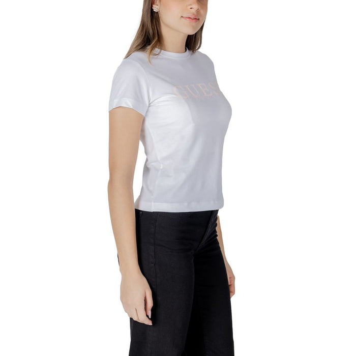 Guess Active White Cotton Tops & T-Shirt