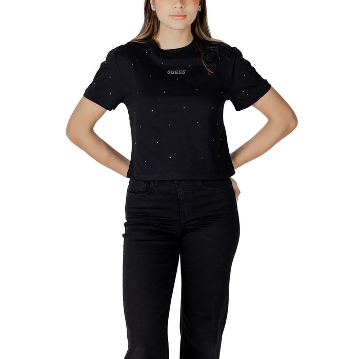 Guess Active Black Cotton Tops & T-Shirt