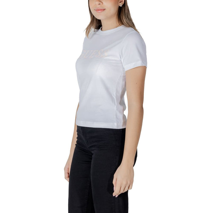 Guess Active White Cotton Tops & T-Shirt