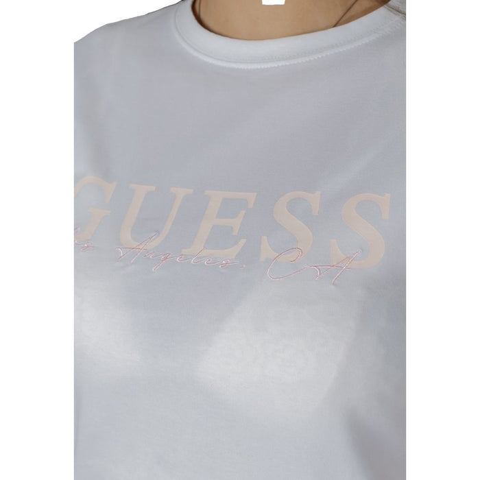 Guess Active White Cotton Tops & T-Shirt