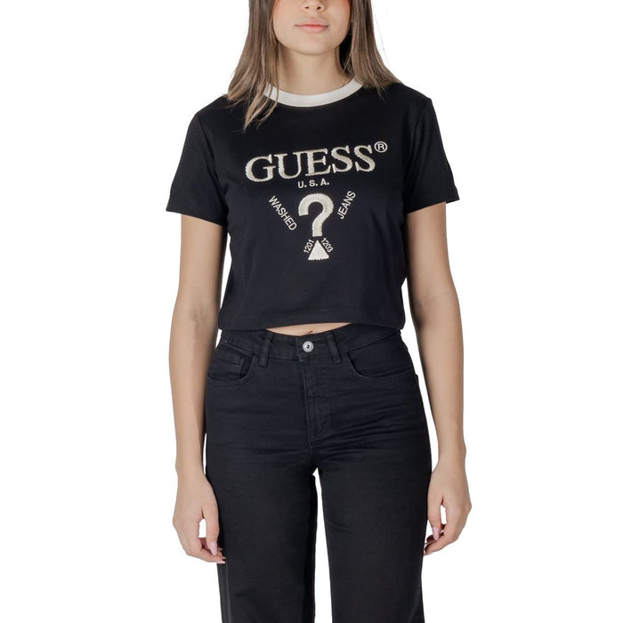 Guess Active Black Cotton Tops & T-Shirt
