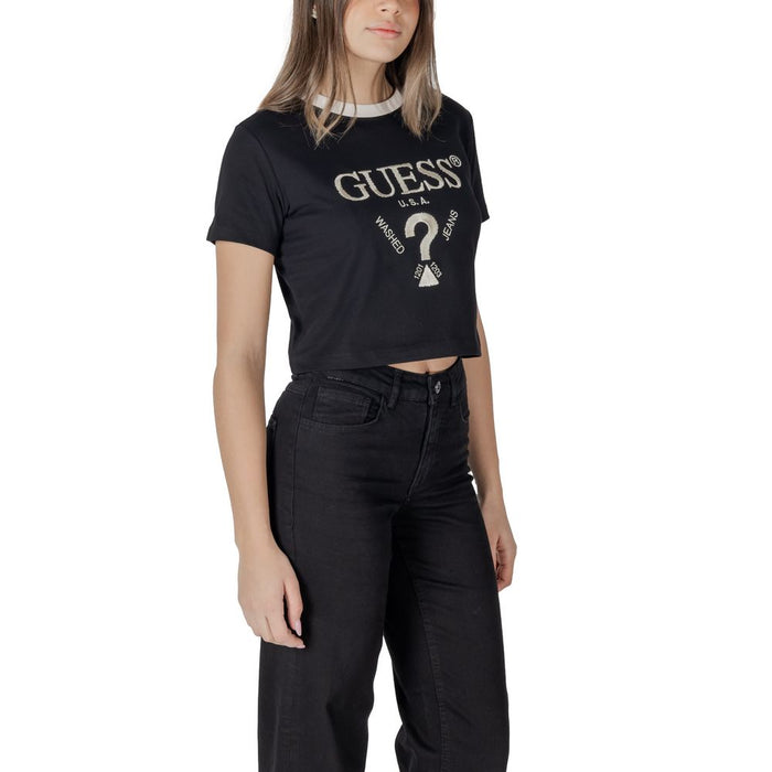 Guess Active Black Cotton Tops & T-Shirt