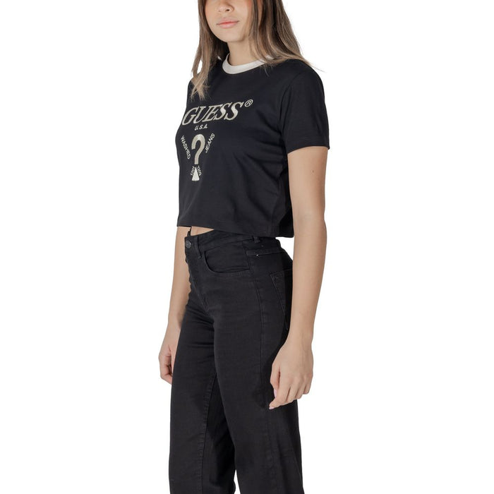 Guess Active Black Cotton Tops & T-Shirt