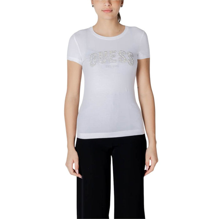 Guess White Cotton Tops & T-Shirt