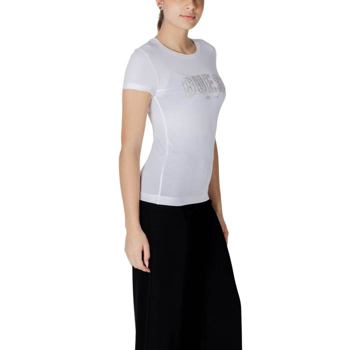 Guess White Cotton Tops & T-Shirt
