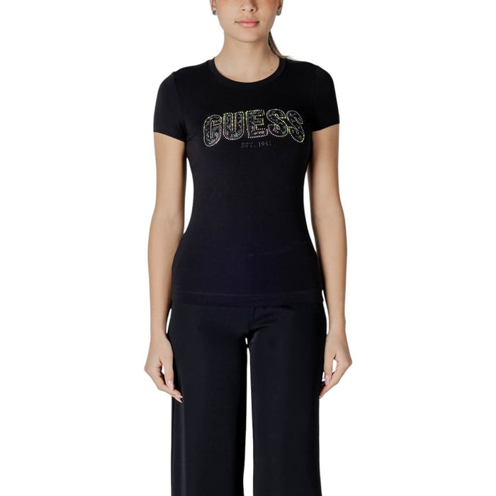 Guess Black Cotton Tops & T-Shirt