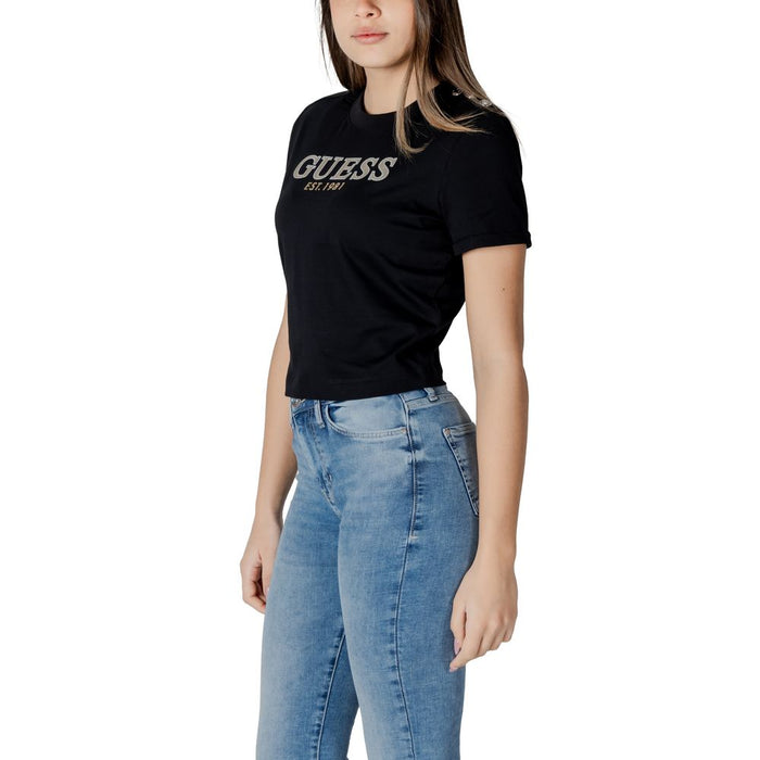 Guess Black Cotton Tops & T-Shirt