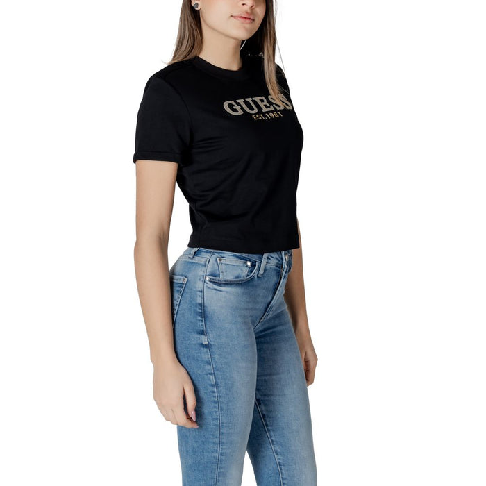 Guess Black Cotton Tops & T-Shirt