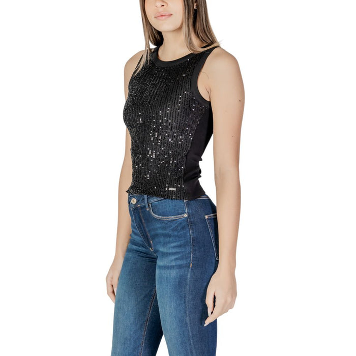 Guess Black Cotton Tops & T-Shirt