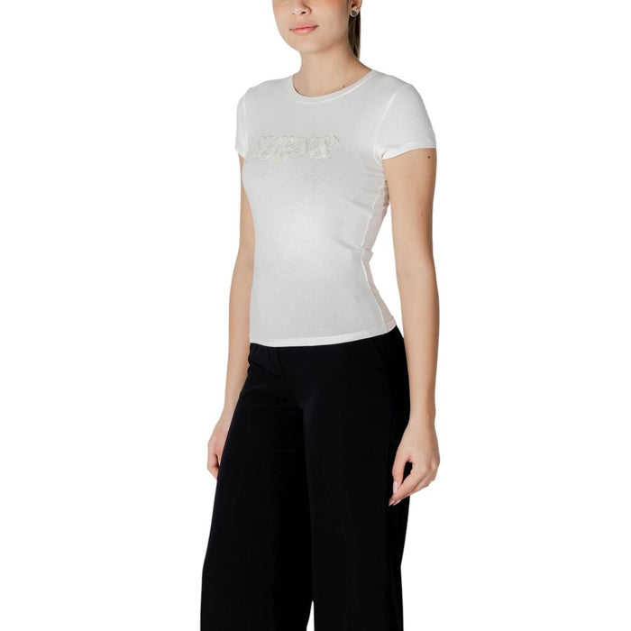 Guess White Cotton Tops & T-Shirt