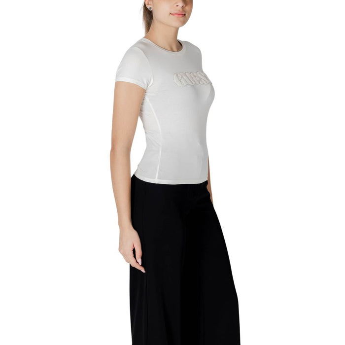 Guess White Cotton Tops & T-Shirt