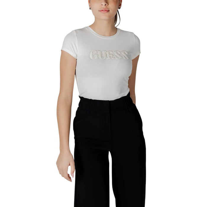 Guess White Cotton Tops & T-Shirt