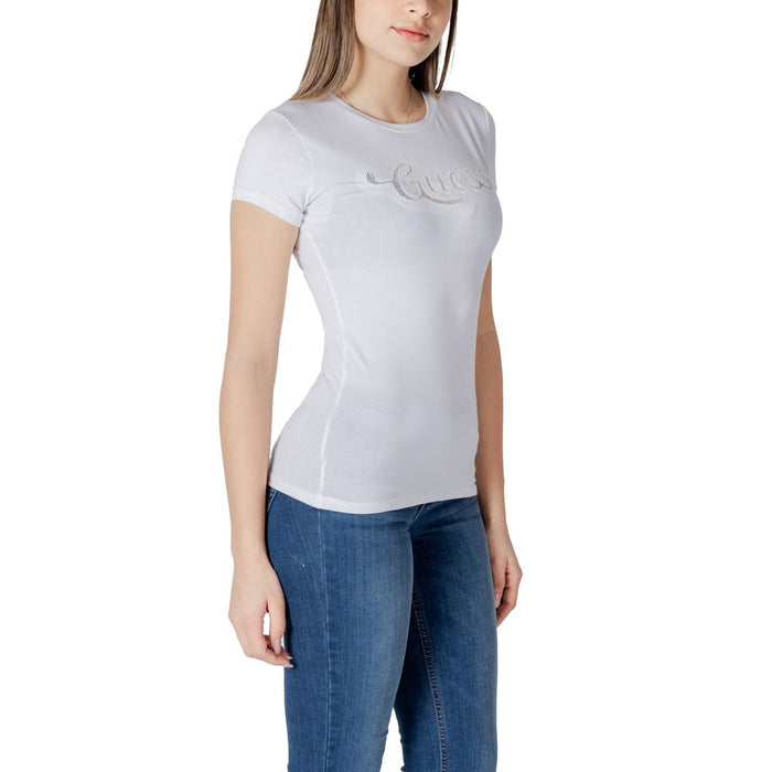 Guess White Cotton Tops & T-Shirt