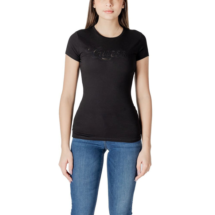 Guess Black Cotton Tops & T-Shirt