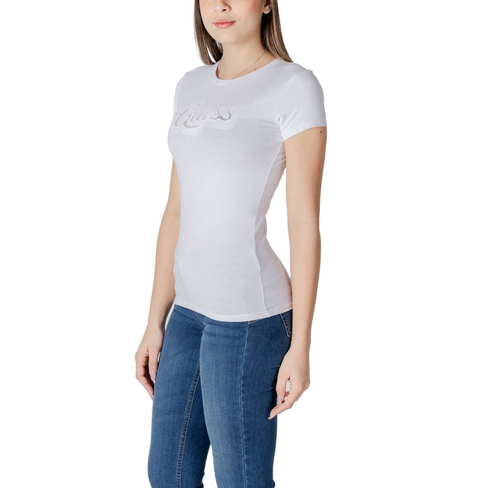 Guess White Cotton Tops & T-Shirt