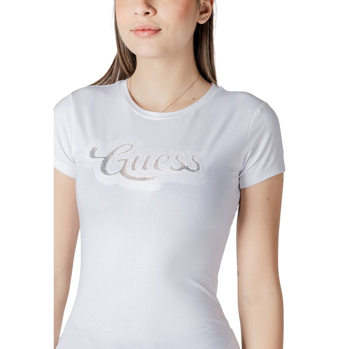 Guess White Cotton Tops & T-Shirt