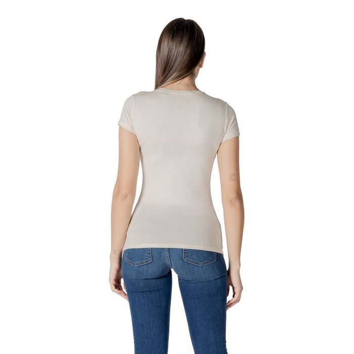 Guess Beige Cotton Tops & T-Shirt