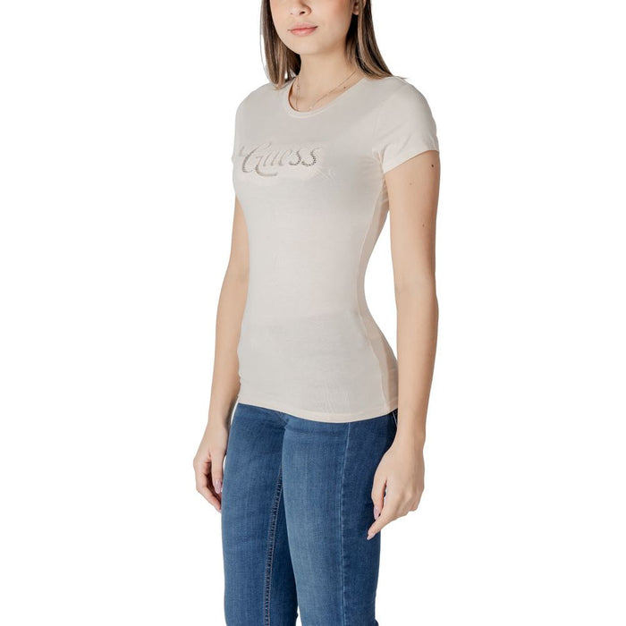 Guess Beige Cotton Tops & T-Shirt