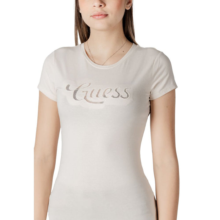 Guess Beige Cotton Tops & T-Shirt