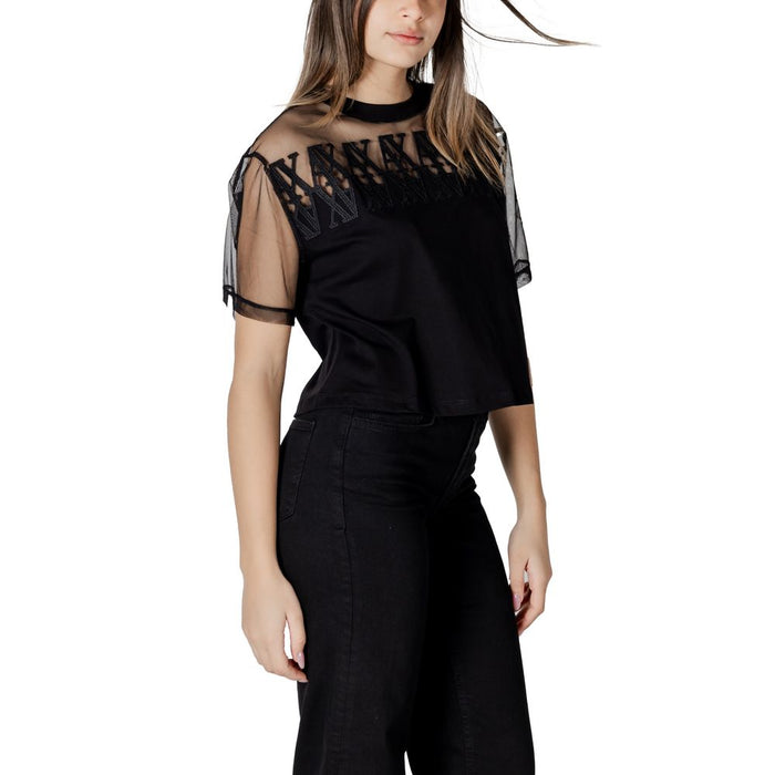 Armani Exchange Black Cotton Tops & T-Shirt