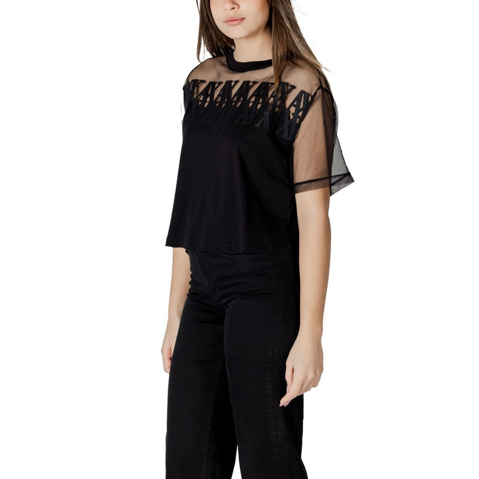 Armani Exchange Black Cotton Tops & T-Shirt