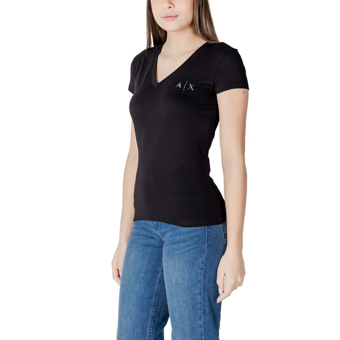 Armani Exchange Black Cotton Tops & T-Shirt