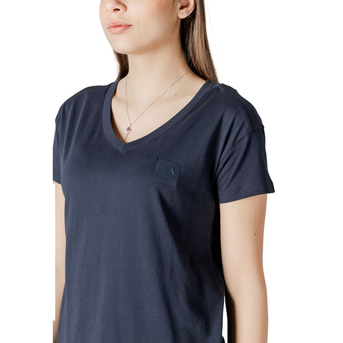 Armani Exchange Blue Cotton Tops & T-Shirt