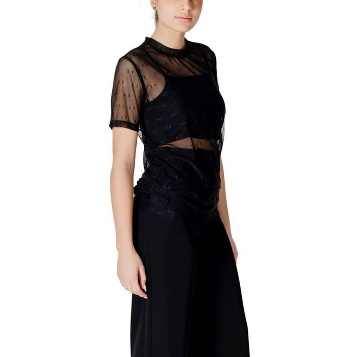 Armani Exchange Black Polyamide Tops & T-Shirt