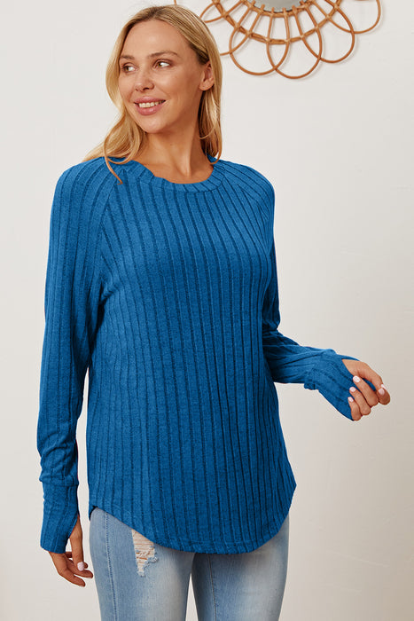 Basic Bae Ribbed Thumbhole Sleeve T-Shirt