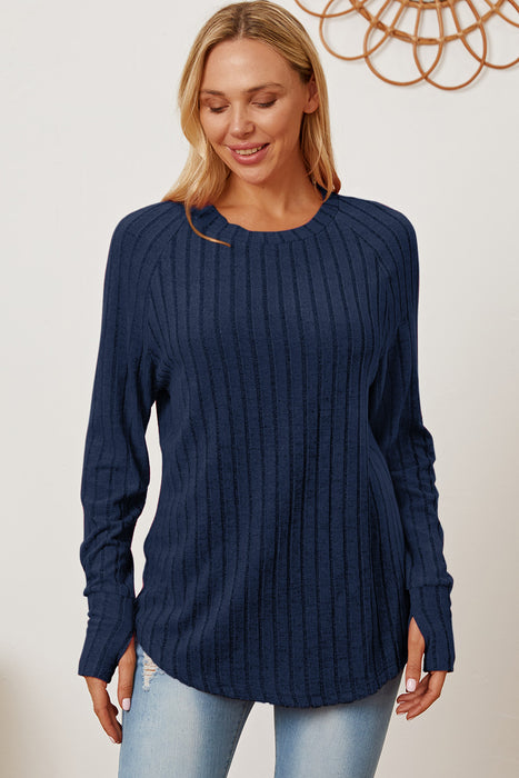 Basic Bae Ribbed Thumbhole Sleeve T-Shirt