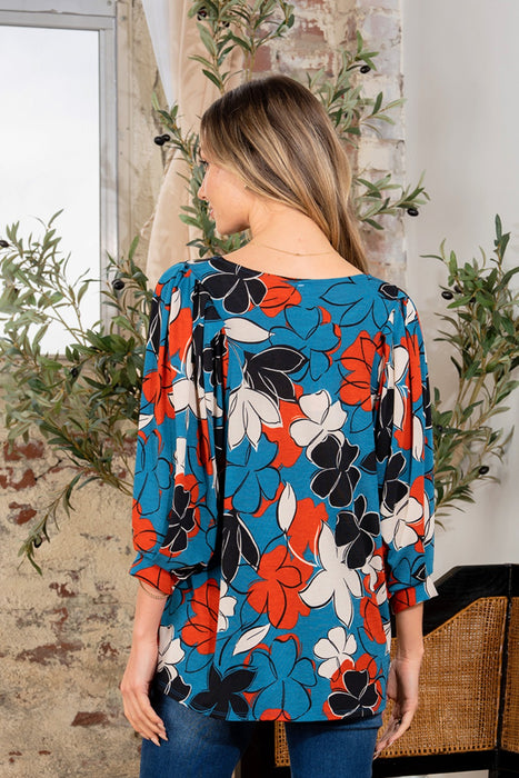 Women's Fashion Tops 2024 Printed Boat Neck Blouse