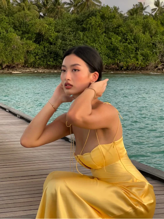 Elegant Floral Chest Backless Satin Maxi Dresses Women Summer Ladies Party Evening