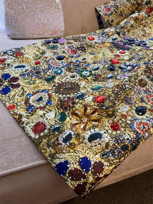 European Fashion Retro Exquisite Rhinestone Beaded Luxury Dress Women Party Night