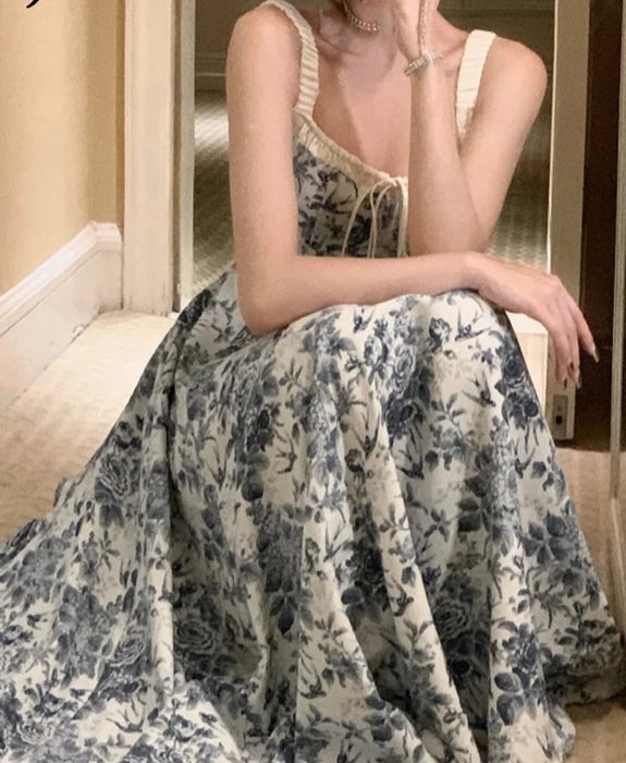 Summer Floral Elegant Midi Dress Women Even Party Black Formal Dresses Sleeveless Bodycon