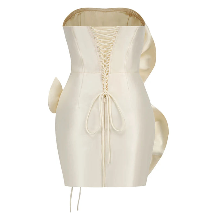 New decoration flower dress Women's temperament back tiedesign party ceremonial dress