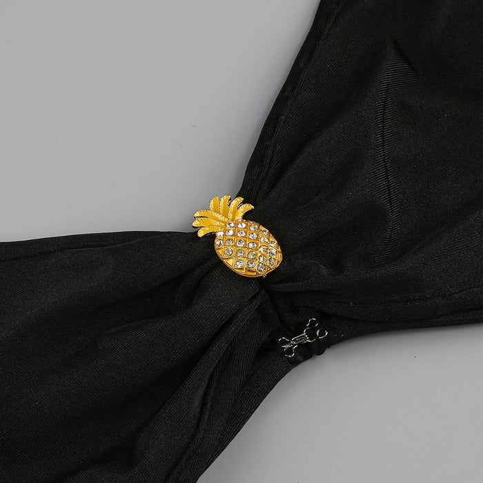 Dual color open belly dress women's fashionable decoration pineapple diamond party dress long style